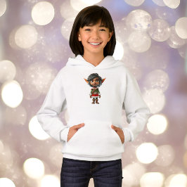 Quiet Girl Christmas Elf Girl's Hoodie