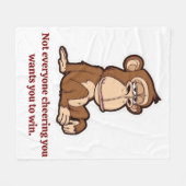 Quiet Growth Monkey Fleece Blanket (Vorderseite (Horizontal))