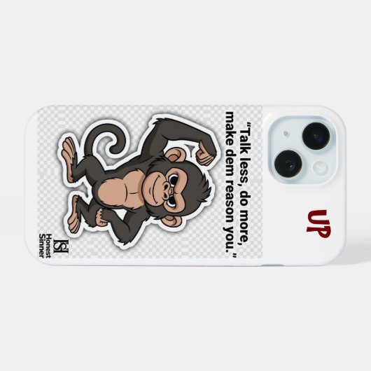 Quiet Growth Monkey – Mindful Phone Cover iPhone 15 Hülle (Rückseite (Horizontal))