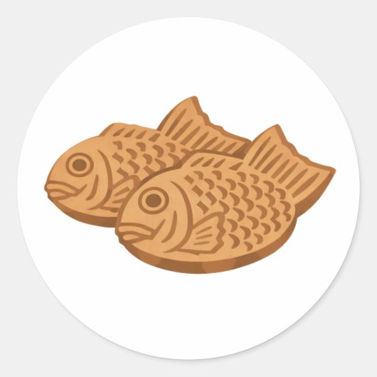 Quiet Icons – Japanese Taiyaki Runder Aufkleber (Vorderseite)