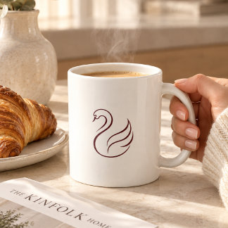 Quiet Luxury Minimalistische Schwan Keramik-Tasse  Kaffeetasse