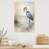 Quiet Marsh Heron | Blue Heron | Poster (Küche)