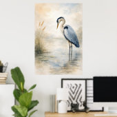 Quiet Marsh Heron | Blue Heron | Poster (Heimbüro)