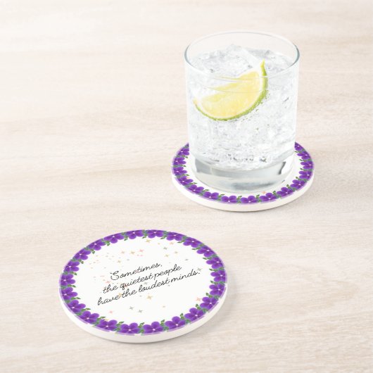 "Quiet Minds" Getränkeuntersetzer (Seite)