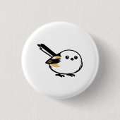 Quiet Minimal Long-Tailed Tit Illustration Button (Vorderseite)