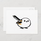 Quiet Minimal Long-Tailed Tit Illustration Postkarte (Vorne/Hinten)