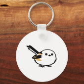 Quiet Minimal Long-Tailed Tit Illustration Schlüsselanhänger (Vorderseite)