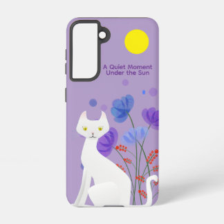 Quiet Moment Cat Samsung Galaxy Case – Purple Samsung Galaxy Hülle
