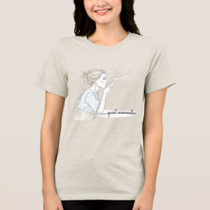 Quiet Moments Coffee Sketch T-Shirt Mädchen trin Tri-Blend Shirt