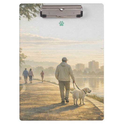 Quiet Morning Walk – Veterinary Clinic Clipboard Klemmbrett (Vorderseite)