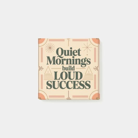 Quiet Mornings Build Loud Success Post-it Klebezettel (Vorderseite)