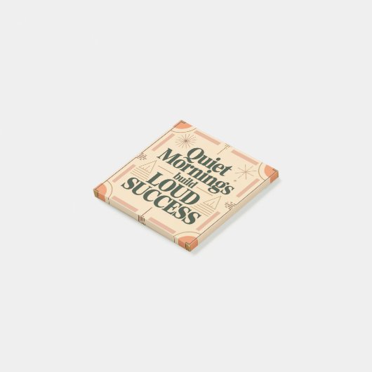 Quiet Mornings Build Loud Success Post-it Klebezettel (angewinkelt)