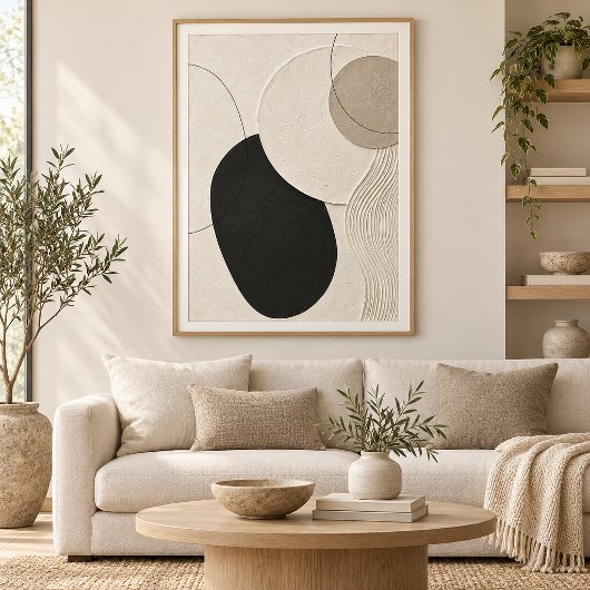 Quiet Orbit | Minimal Abstract Plaster Art Print Poster