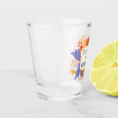 Quiet Person With Loud Mind blue yellow Schnapsglas (Links)