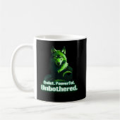 Quiet Powerful Unbothered Wolf Minimal Quote Kaffeetasse (Links)