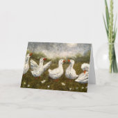 Quiet Quack: White Duck Starry Night Goose Karte (Vorderseite)
