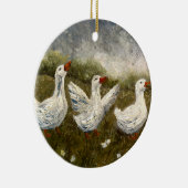 Quiet Quack: White Duck Starry Night Goose Keramik Ornament (Rechts)