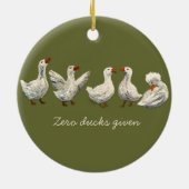 Quiet Quack: White Duck Starry Night Goose Keramik Ornament (Hinten)