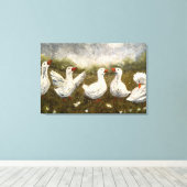 Quiet Quack: White Duck Starry Night Goose Leinwanddruck (Insitu (Holzboden))