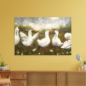 Quiet Quack: White Duck Starry Night Goose Leinwanddruck (Insitu (Wohnzimmer))
