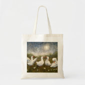 Quiet Quack: White Duck Starry Night Goose Tragetasche (Vorne)