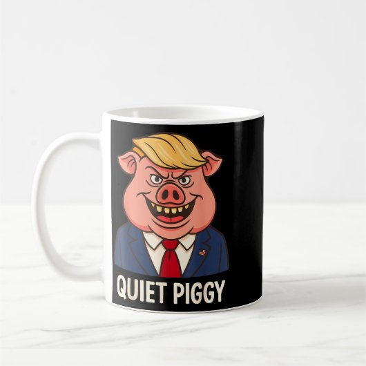Quiet, Quiet Ggy Funny Sarcastic Litical G Cartoon Kaffeetasse (Links)