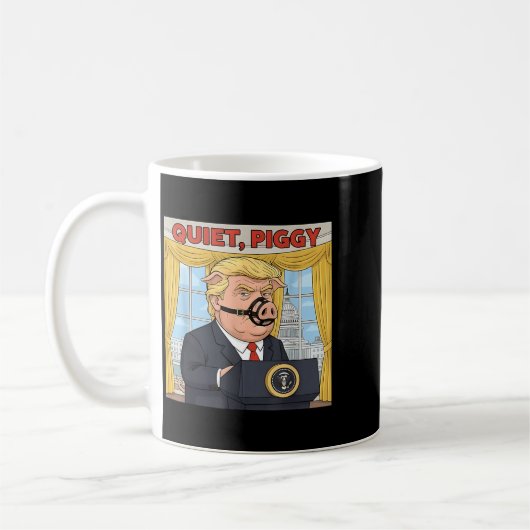Quiet Quiet Ggy Funny Sarcastic Litical G Cartoon Kaffeetasse (Links)