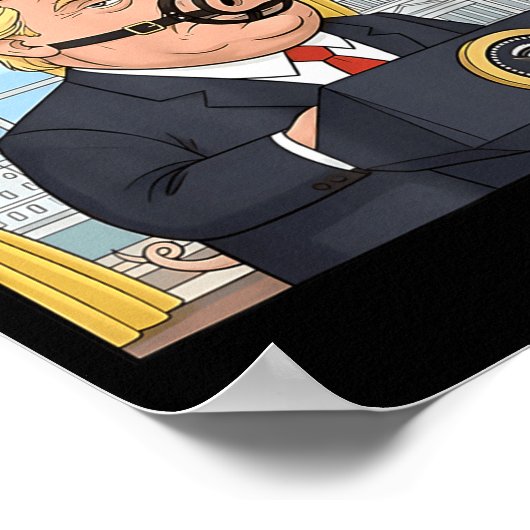 Quiet Quiet Ggy Funny Sarcastic Litical G Cartoon Poster (Ecke)