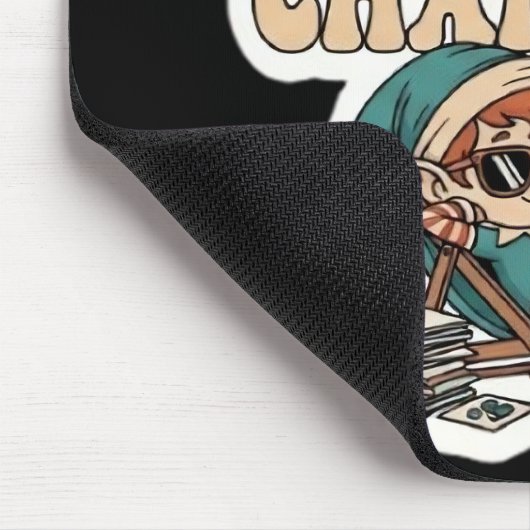 Quiet Quitting Elf Funny Office Humor Dark Mode Mousepad (Ecke)