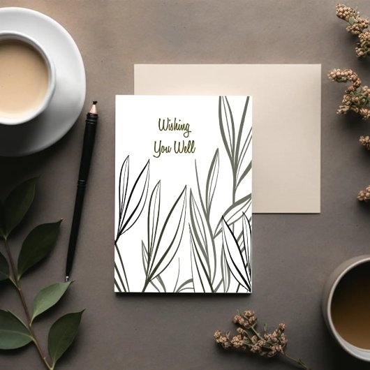 Quiet Reeds — Minimal Get Well Card Karte