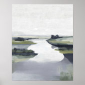 Quiet River Valley Minimal Abstract Landscape Poster (Vorne)