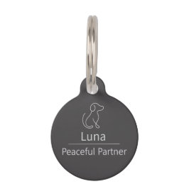 Quiet Round Pet Tag – Minimal Custom Dog ID Tag Haustiermarke