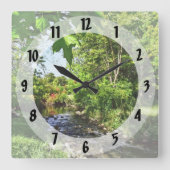 Quiet Stream Quadratische Wanduhr (Vorderseite)