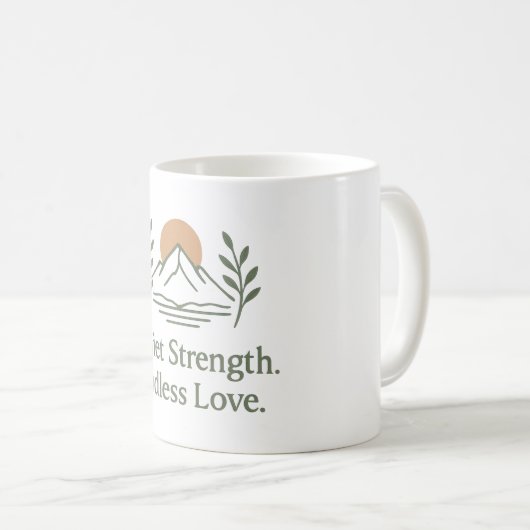 Quiet Strength. Endless Love. – Dad Appreciation Kaffeetasse (VorderseiteRechts)
