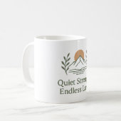 Quiet Strength. Endless Love. – Dad Appreciation Kaffeetasse (Vorderseite Links)