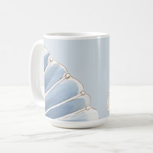 Quiet Tides | Blue Shell Coastal  Kaffeetasse (Vorderseite Links)