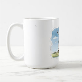 Quiet Windmill in the Fields – Soft Watercolor Lan Kaffeetasse