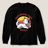 Quiet with Cats – No Chat Needed Tee (Design Vorderseite)