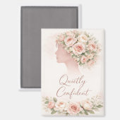 Quietly Confident Floral Affirmation Magnet  (Vorderseite/Rückseite)