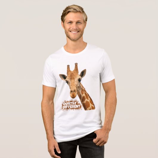Quietly Different Giraffe - Giraffe Art Tri-Blend Shirt (Vorderseite voll)
