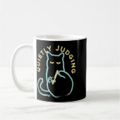Quietly Judging Funny Novelty Cat Lover Cat Owner Kaffeetasse (Links)