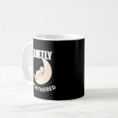 Quietly Unbothered Minimal Quote Mug – Calm Night  Kaffeetasse (Vorderseite Links)