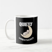 Quietly Unbothered Minimal Quote Mug – Calm Night  Kaffeetasse (Links)