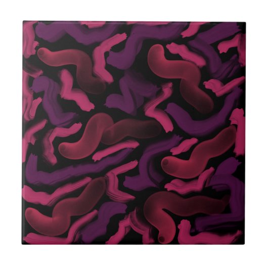 Quigglänzende Pinkies Abstraktes Muster Fliese (Vorderseite)