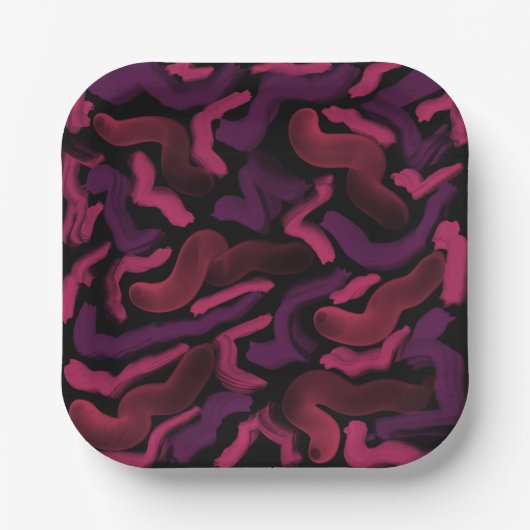 Quigglänzende Pinkies Abstraktes Muster Pappteller (Vorderseite)