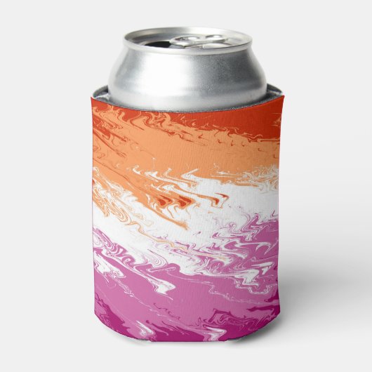 Quiggly Trippy Groovy Abstrakte Lesbian-Stolperfla Dosenkühler (Kanne Vorderseite)