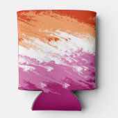 Quiggly Trippy Groovy Abstrakte Lesbian-Stolperfla Dosenkühler (Rückseite)