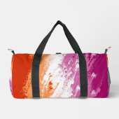 Quiggly Trippy Groovy Abstrakte Lesbian-Stolperfla Duffle Bag (Vorderseite)