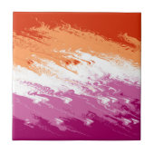 Quiggly Trippy Groovy Abstrakte Lesbian-Stolperfla Fliese (Vorderseite)