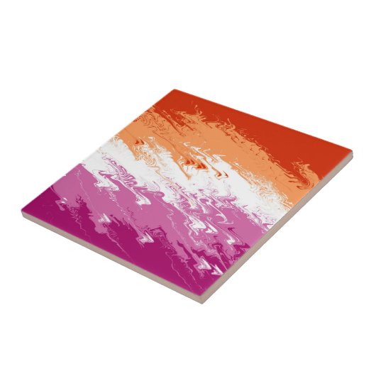 Quiggly Trippy Groovy Abstrakte Lesbian-Stolperfla Fliese (Seite)